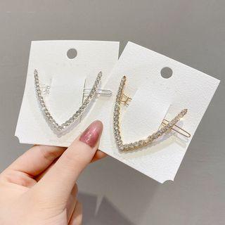 V Shape Rhinestone Hair Clip