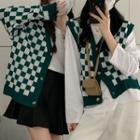 Checker Print Sweater Vest / Cardigan