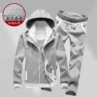 Set: Fleece-lined Hooded Jacket + Pants