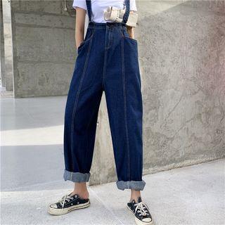 Roll Up Denim Jumper Pants