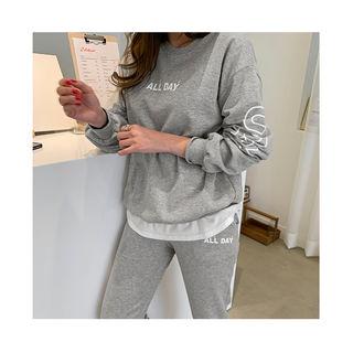 All Day Letter Sweatshirt & Sweatpants Set