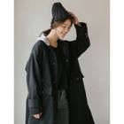 Stand-collar Hooded Cotton Coat