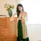 Open-front Bell-sleeve Chiffon Jacket