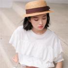 Eyelet Lace Panel Short-sleeve T-shirt