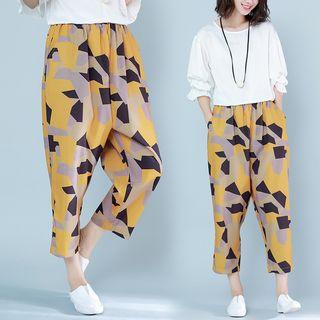 Print Capri Straight Cut Pants