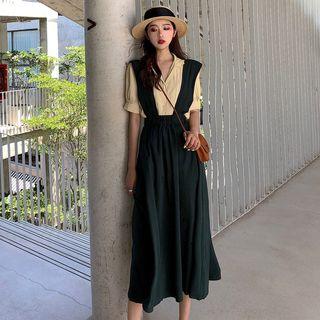 Plain Jumper Midi Skirt Green - Dress - One Size