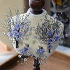 Set Of 2: Wedding Rhinestone Floral Headpiece Set Of 2 - Blue - One Size