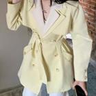 Double-breasted Two-tone Trench Coat