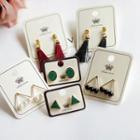 Gemstone / Triangle Earrings
