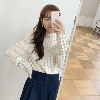 Mock-neck Blouse As Shown In Figure - One Size