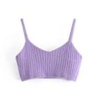 Mohair Knit Crop Camisole Top