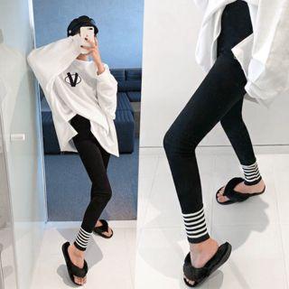 Stripe-band Leggings