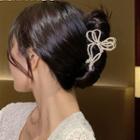 Bow Rhinestone / Faux Pearl Hair Clamp