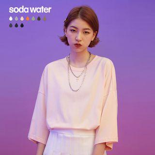 Elbow-sleeve Loose T-shirt