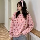 Strawberry Print Pullover Pink - One Size