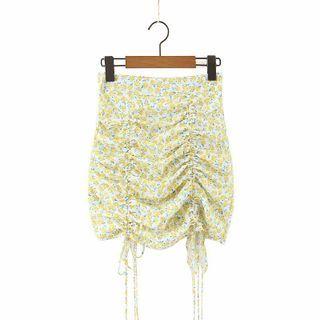 Drawstring Floral Mini Pencil Skirt