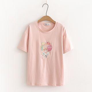 Short-sleeve Balloon Embroidered T-shirt
