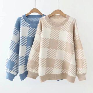 Plaid Pattern Sweater