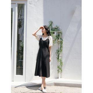 Plus Size Long Pinafore Dress