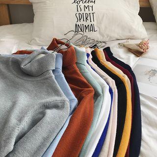 Couple Matching Mock-neck Plain Sweater
