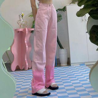 High Waist Gradient Baggy Jeans