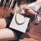 Faux Pearl Chain Strap Handbag