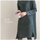 V-neck Slit-side Pullover Dress