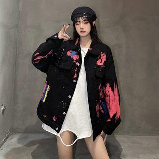 Splatter Print Denim Jacket