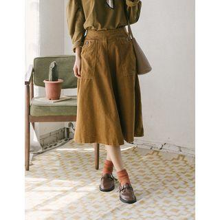 Corduroy Midi Flare Skirt