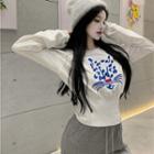 Leopard Embroidered Sweatshirt