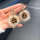 Sterling Silver Leopard Print Drop Earring