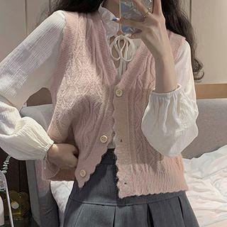 Single-breasted Sweater Vest / Blouse