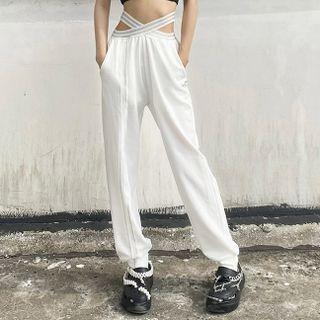 Cut-out Straight Leg Sweat Pants