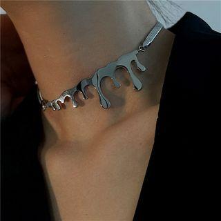 Melting Stainless Steel Choker Silver - One Size