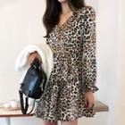 Tiered Leopard Mini Dress