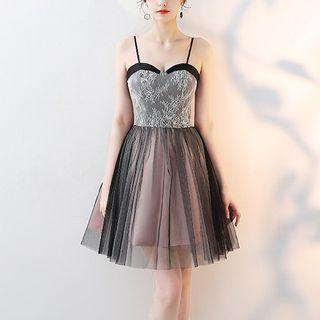 Spaghetti Strap A-line Cocktail Dress / Evening Gown