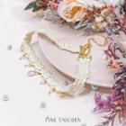 Faux Crystal Lace Choker Off-white - One Size