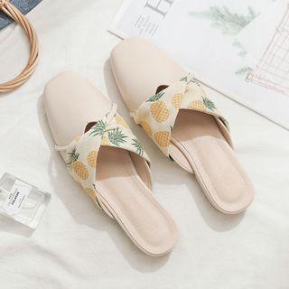 Printed Paneled Mules