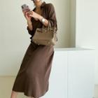 Linen Blend Shirt & Long Slipdress Set