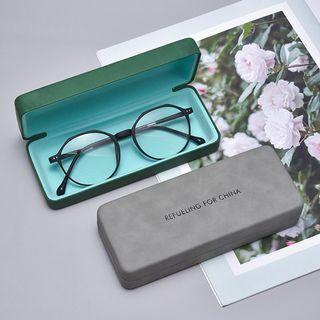 Lettering Faux Leather Eyeglasses Case