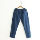 Elastic-waist Pinstriped Jeans