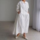 Long-sleeve A-line Maxi Shirtdress