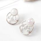 Sterling Silver Faux Pearl Stud Earring 1 Pair - White - One Size