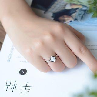Faux Pearl Ring 039 - Ring - Silver - One Size