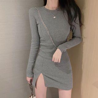 Chain Slit Mini Bodycon Dress