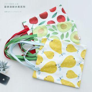Fruit Printed Canvas Tote Bag (various Designs)