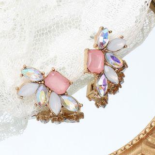 Acrylic Rhinestone Earring 1 Pair - Pink - One Size