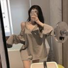Cut-out Oversized Long-sleeve T-shirt