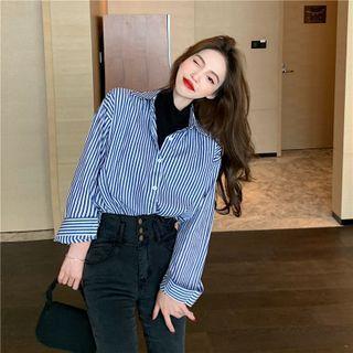 Details Mock Two-piece Striped Shirt Stripe - One Size