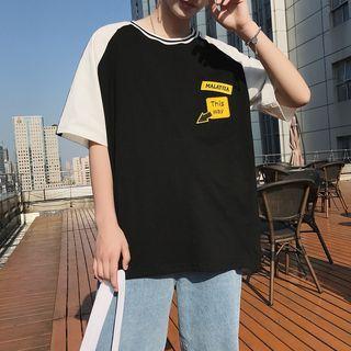 Applique Raglan Short-sleeve T-shirt